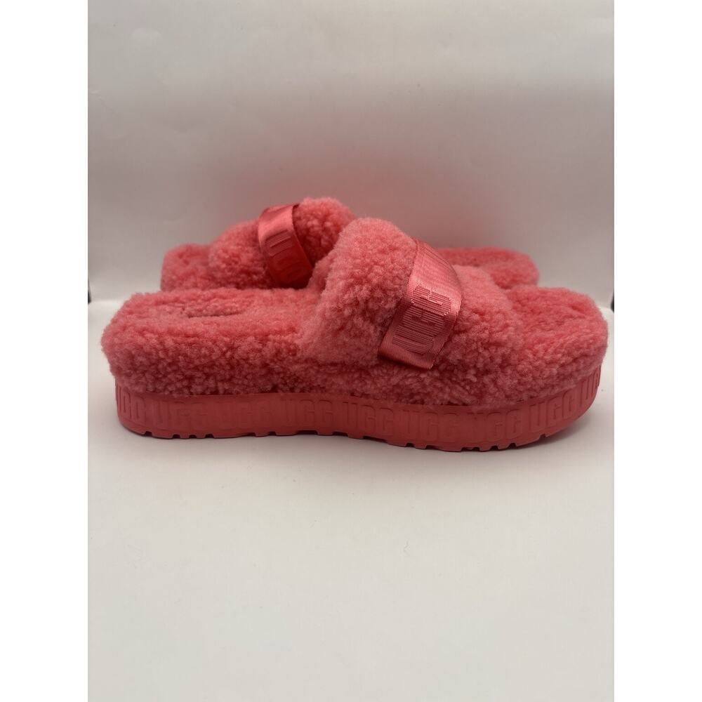 Ugg Fluffita Platform Pink Slide Slippers Women Size 9 - Picture 7 of 8